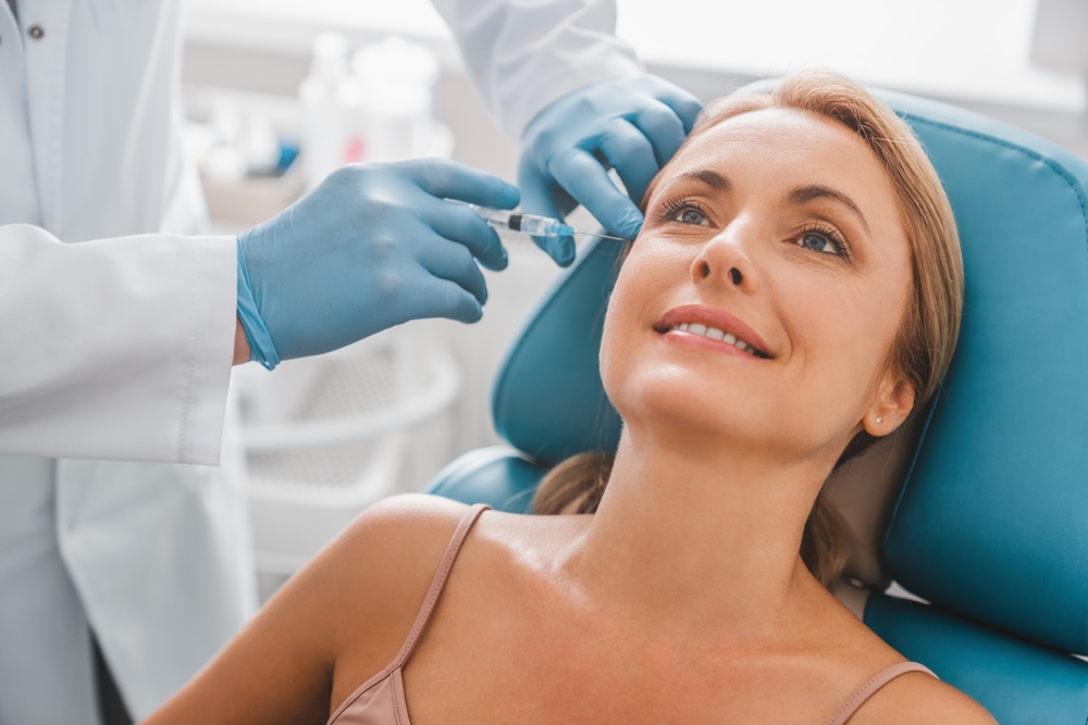 A woman getting botox injections